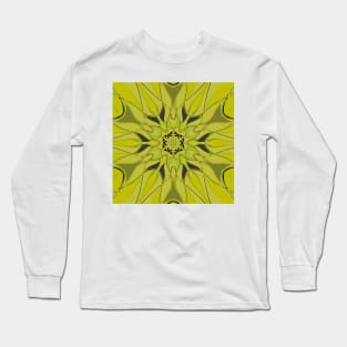 Cartoon Mandala Flower Green Long Sleeve T-Shirt